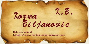 Kozma Biljanović vizit kartica